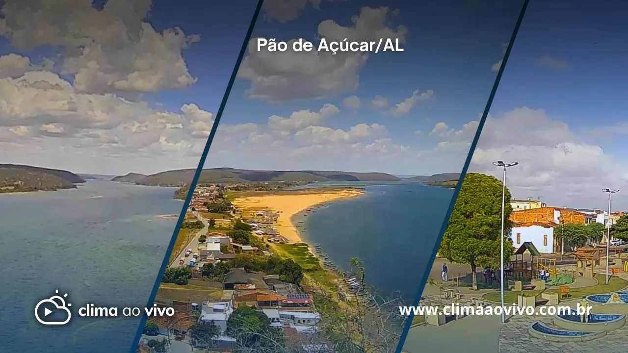 A imagem mostra as três câmeras ativas na cidade de Pão de Açúcar em Alagoas